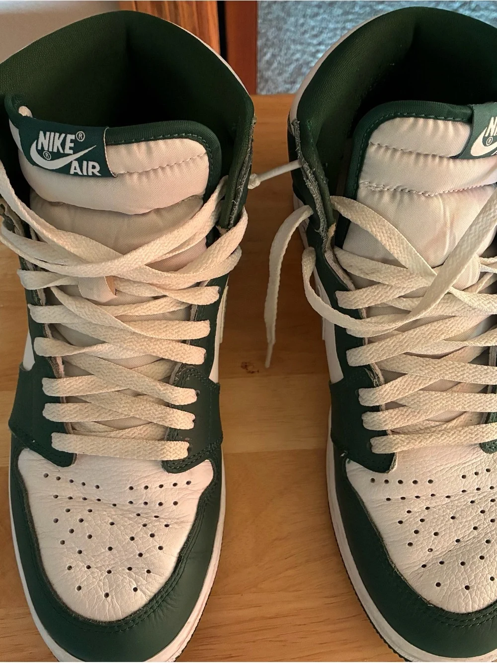 Nike Air Jordan 1 High Top Sneakers - Green, White & Silver